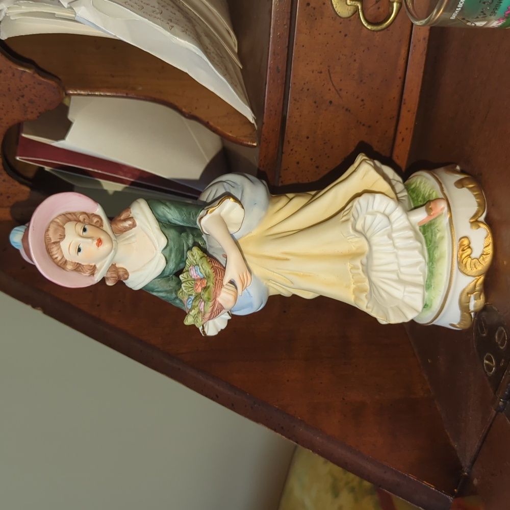 Lefton China Hand Painted Bisque Porcelain Figurine Women 02484 Ltd Edition